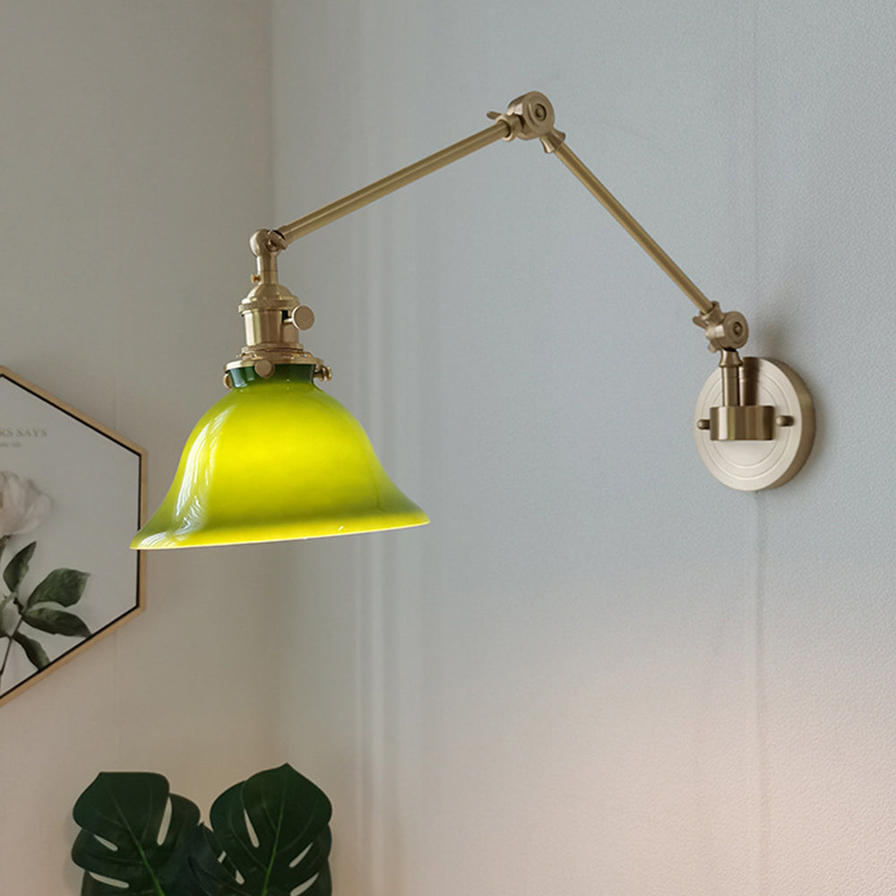 Tiffany Vintage Foldable Wall Lamp, Green/White