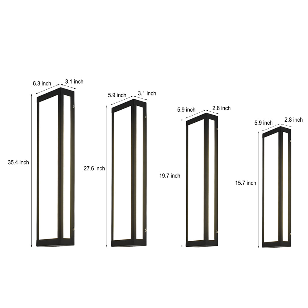 Wealy Rectangular LED Modern Outdoor Exterior Light Wall Lamp