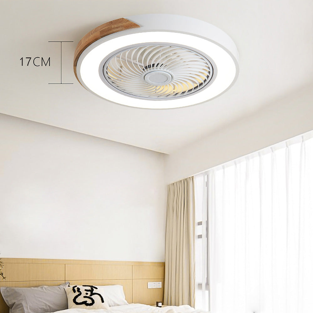 Modern Round Wood Ceiling Fans With LED Lights