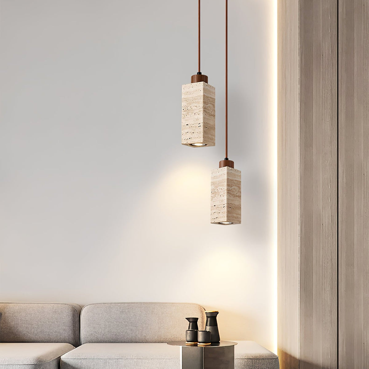 Solvara Travertine Pendant Lamp
