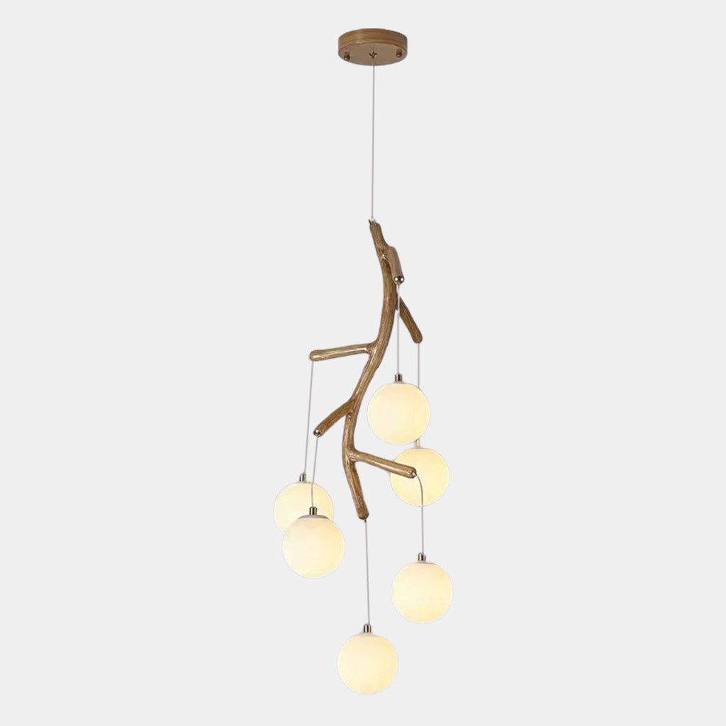 Rustic Tree Branch Staicase Chandelier for High Ceiling