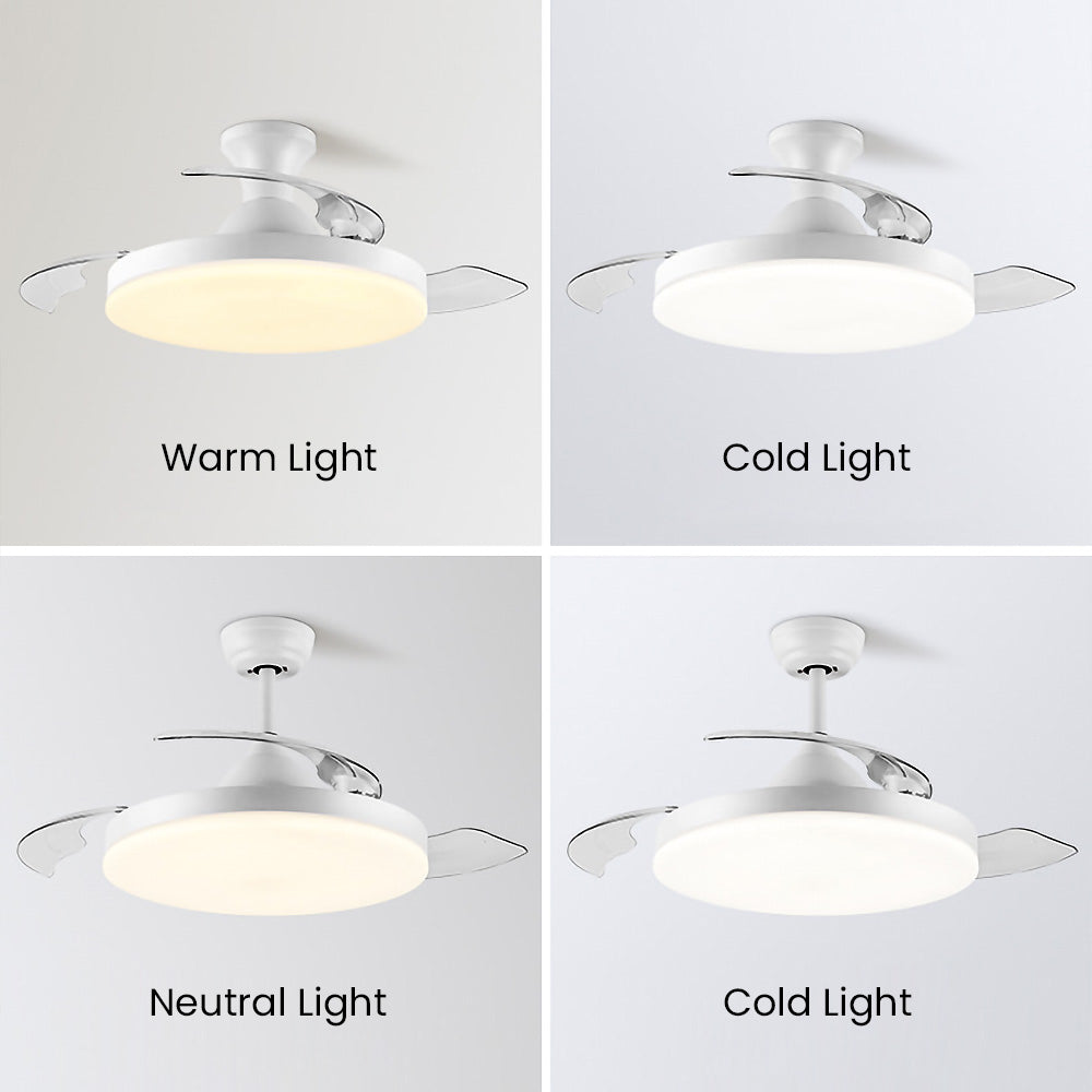 Simple Low Profile Bedroom Ceiling Fan With LED Light