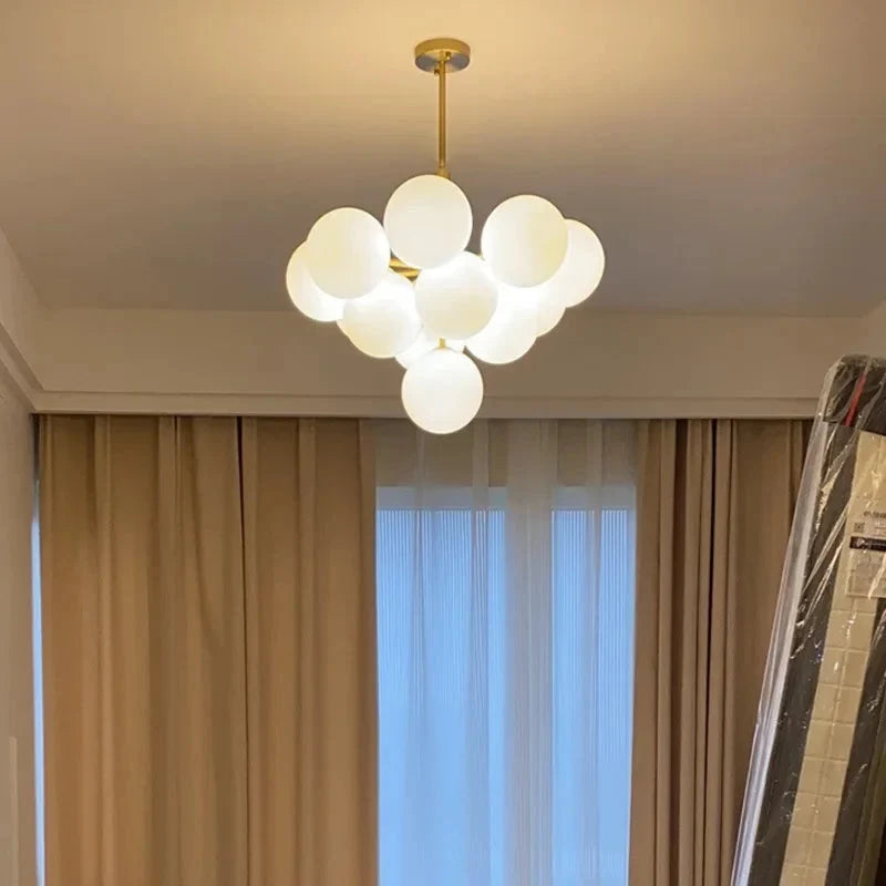 13-Light White Bubble Glass Ceiling Light