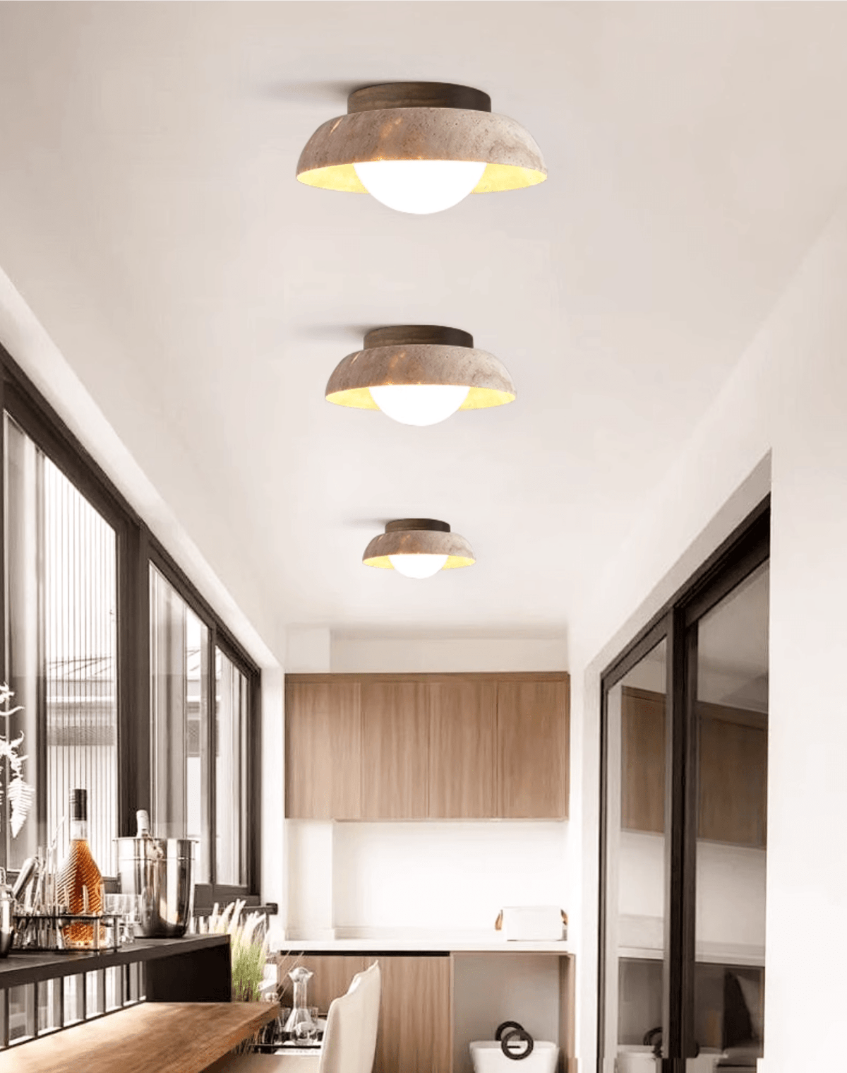Travertine Caelo Ceiling Lamp