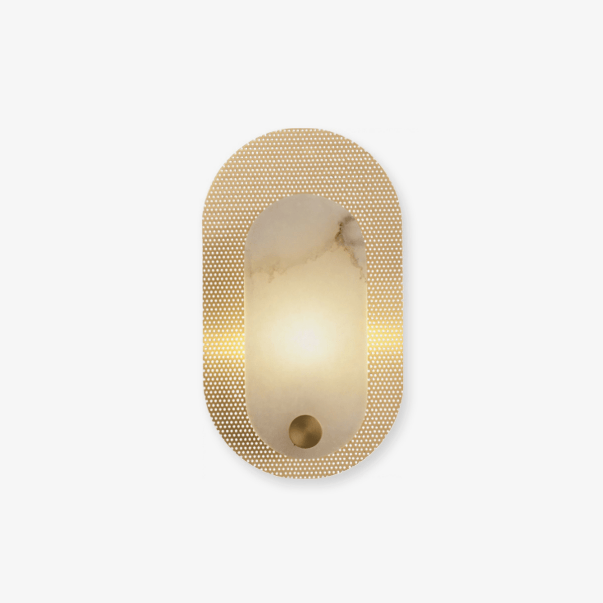 Perforated Oval Alabaster Wall Sconce