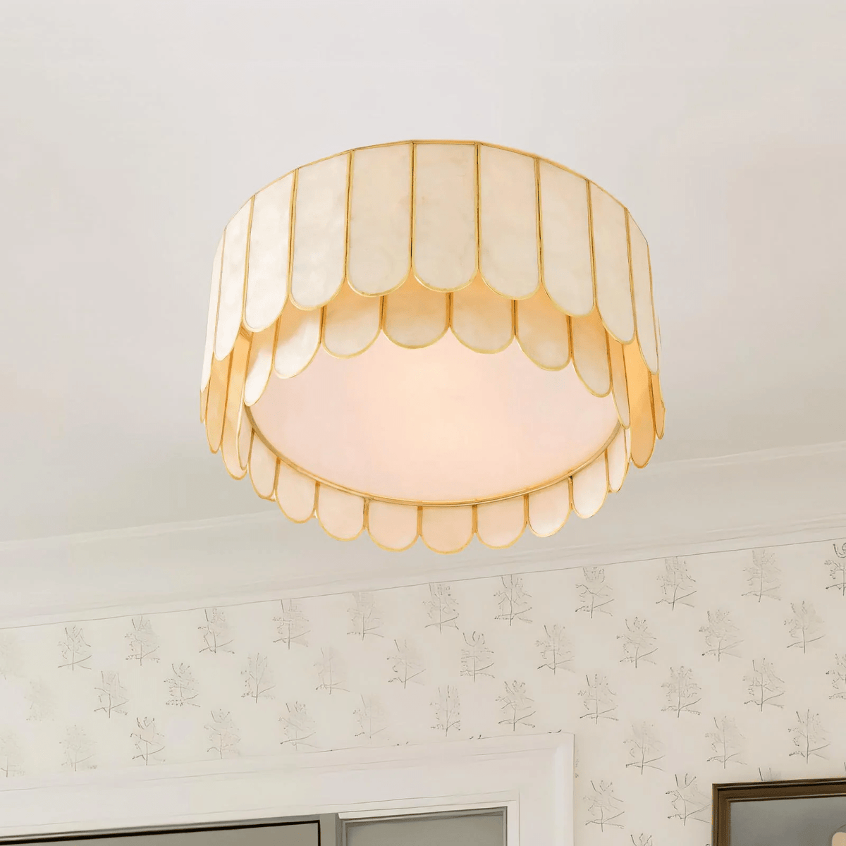 Faceted Shell Bloom Ceiling Light