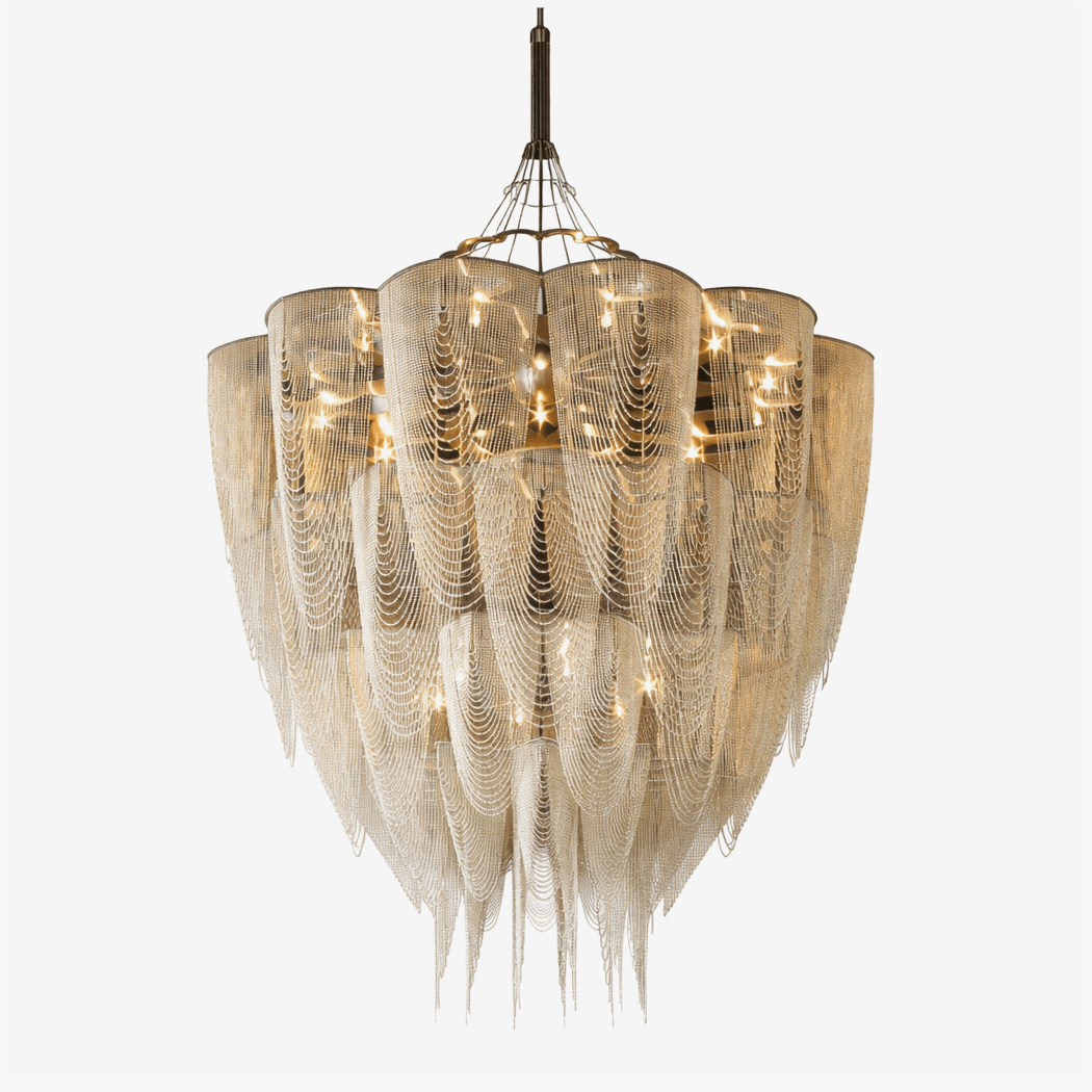 Cascade Bead Chain Chandelier