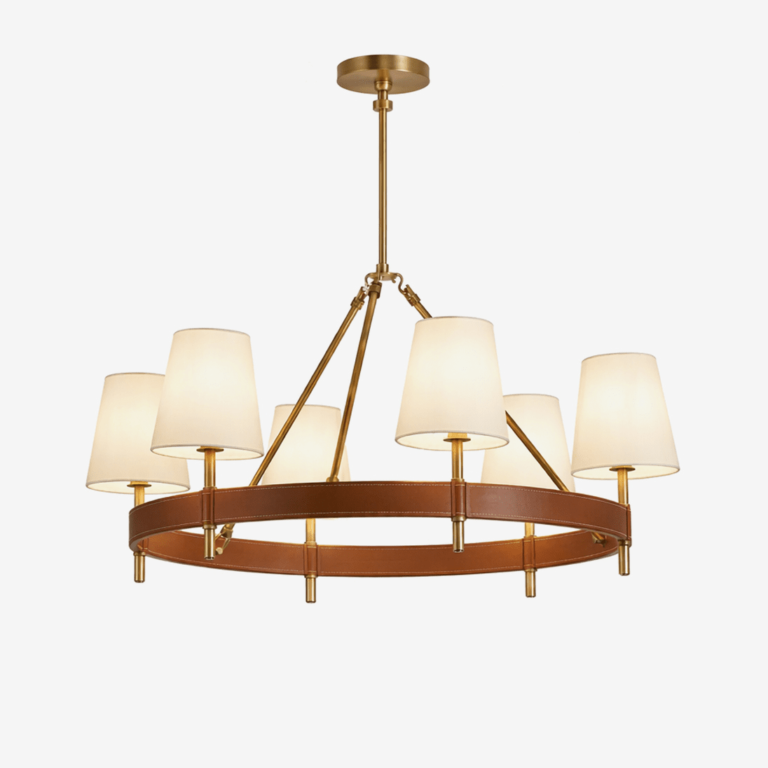 Leather Halo Ring Chandelier
