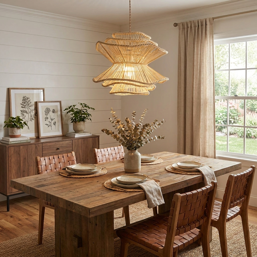 Ripple Tiered Rattan Pendant Lamp