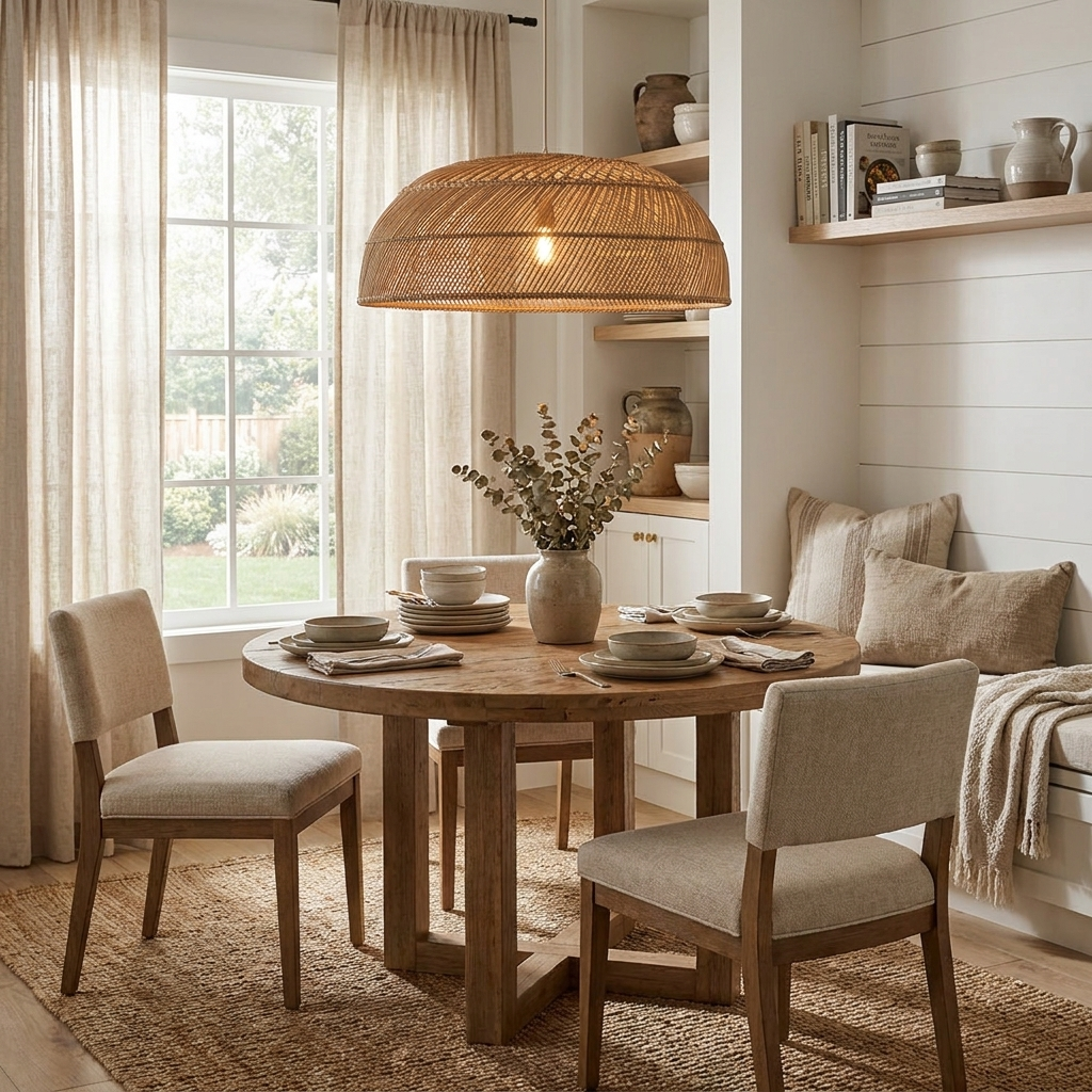 Saucer Woven Rattan Pendant Lamp