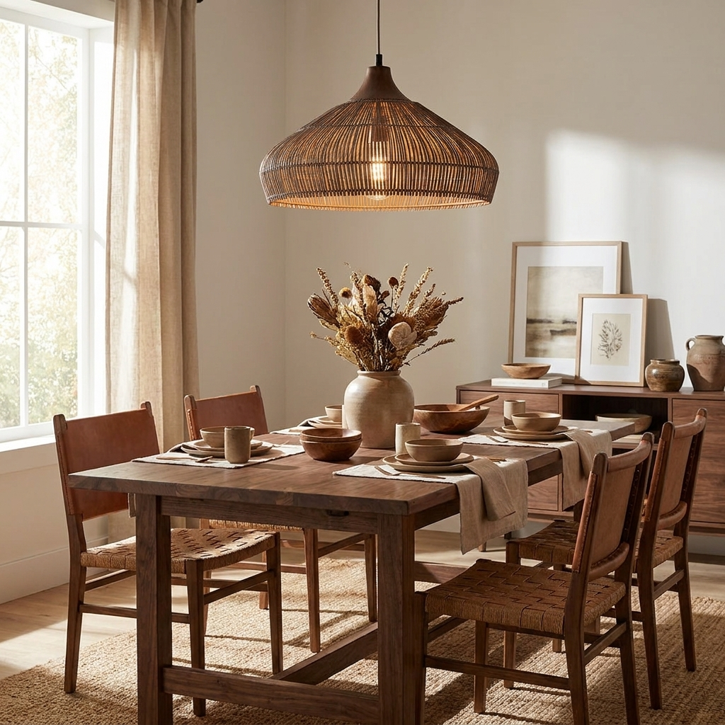Acorn Woven Rattan Pendant Lamp
