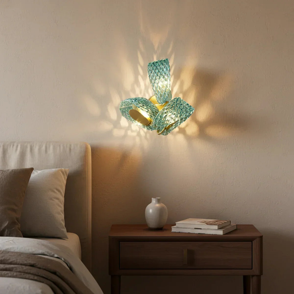 Petal Blue Glass Wall Lamp