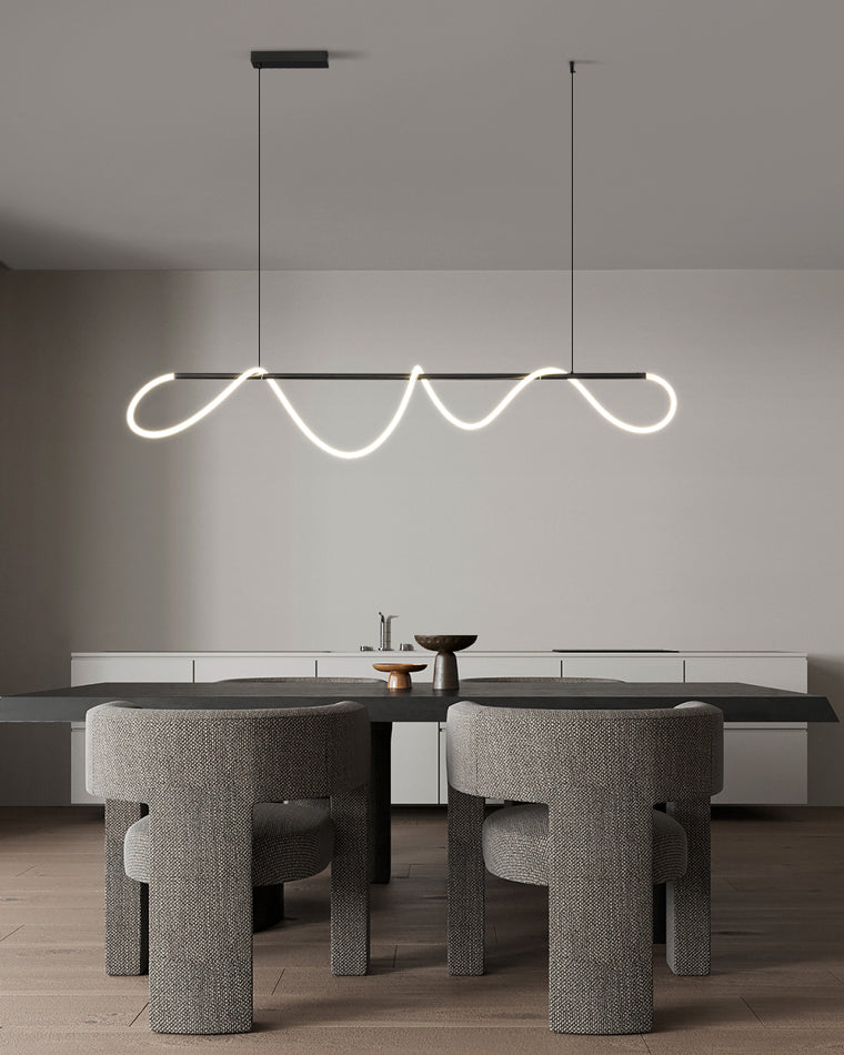 Rope Led Linear Brass Chandelier