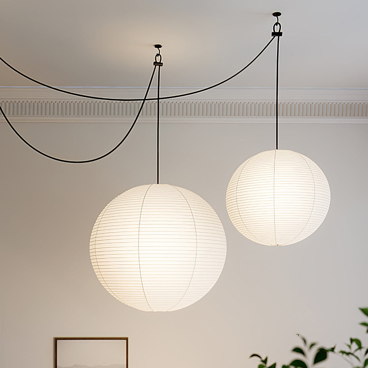 Ritta Pendant Light Wabi-sabi Globe Paper