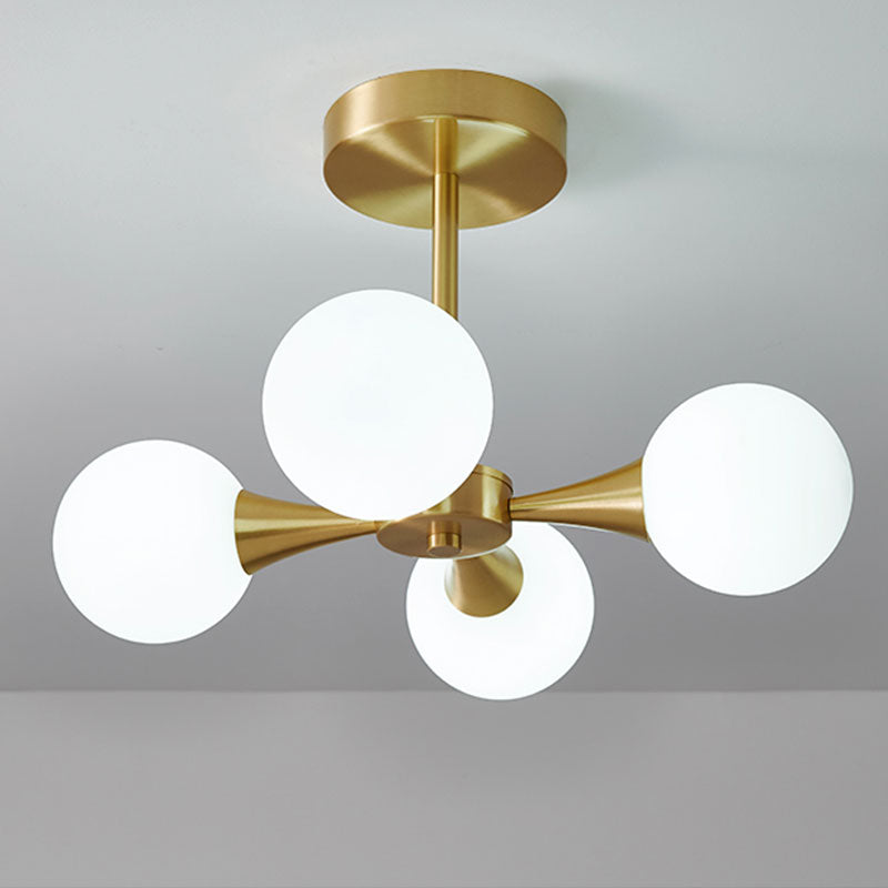 Valentina Contemporary Flush Mount Ceiling Light, Glass Bubble