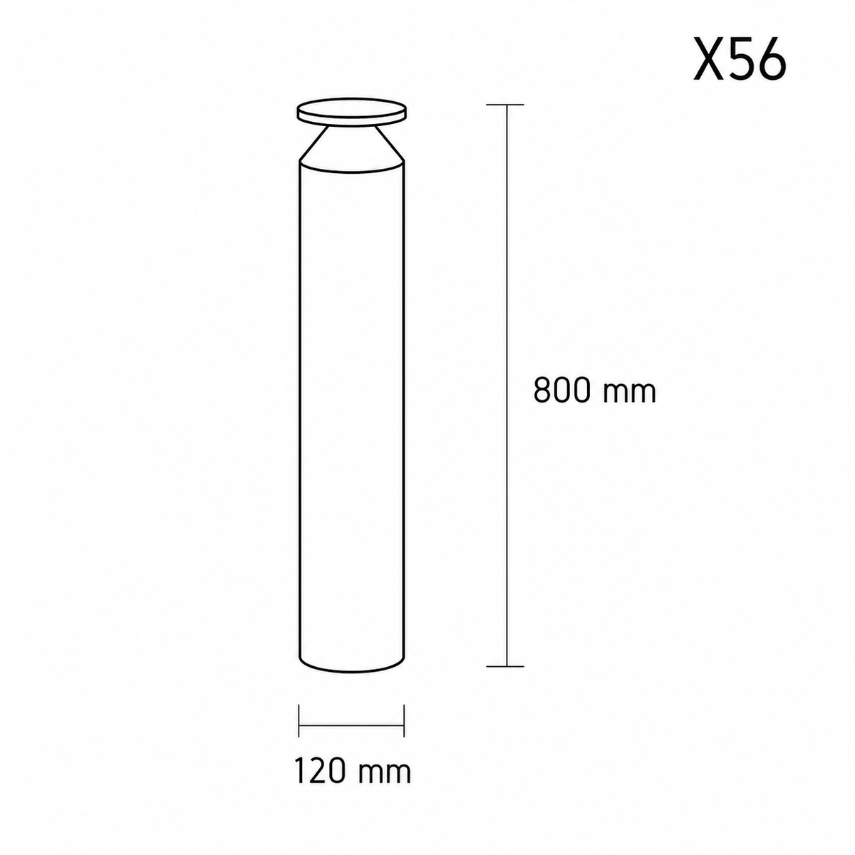 Aexe Pillar Slotted Bollard Light