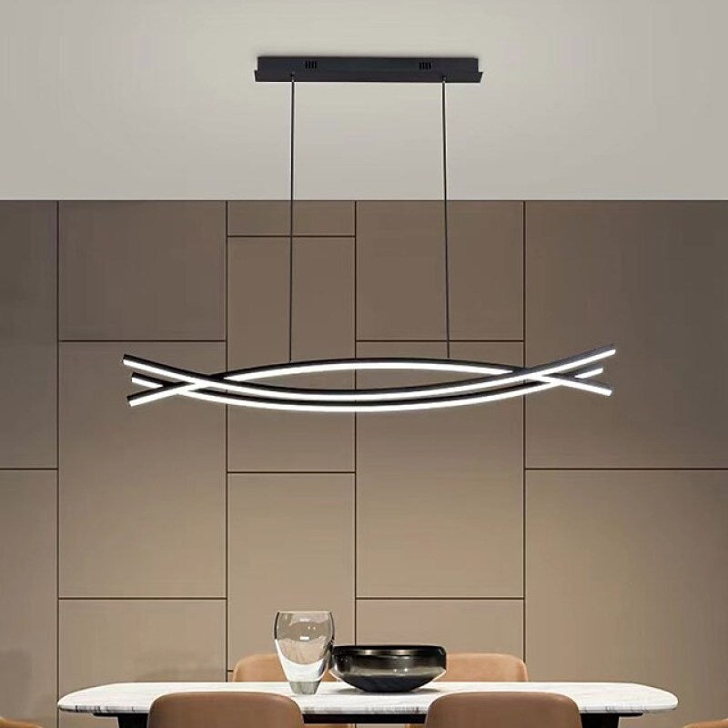 Arisha Modern Linear Metal Pendant Light, Black