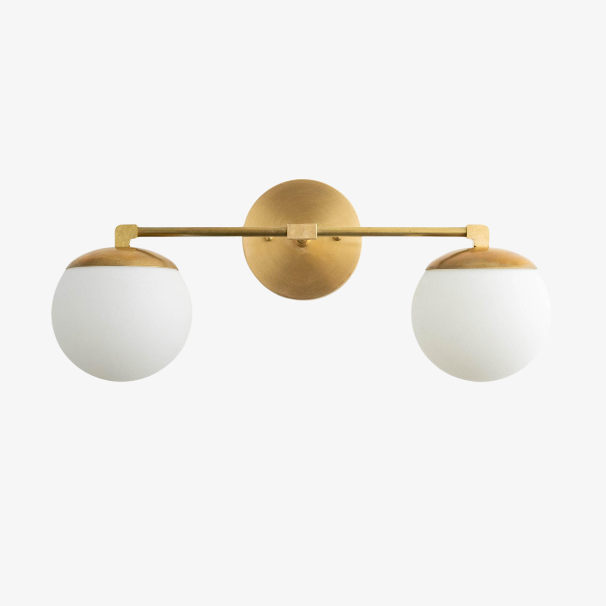 Pearl Milk Glass Brass Wall Sconce