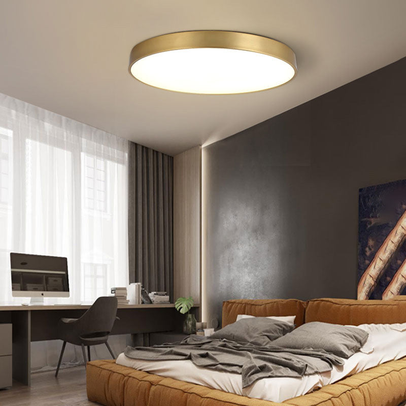 Arisha Nordic LED Gold Round Ceiling Light, Metal