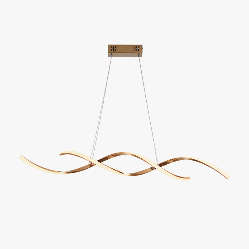 Arisha Modern Wavy Metal/ Pendant Light, Chrome/Gold