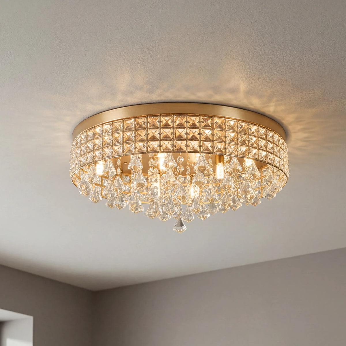 Minimalist Luxury Crystal Bead 6/9-Light Ceiling Lamp