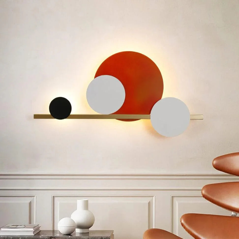 Circular 4 Ring Linear Wall Lamp