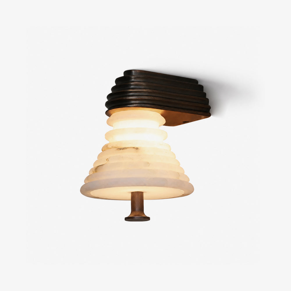 Strata Ribbed Alabaster Wall Sconce