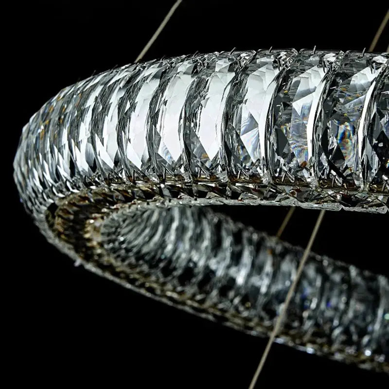 6 Ring Crystal Modern Stairway Lighting