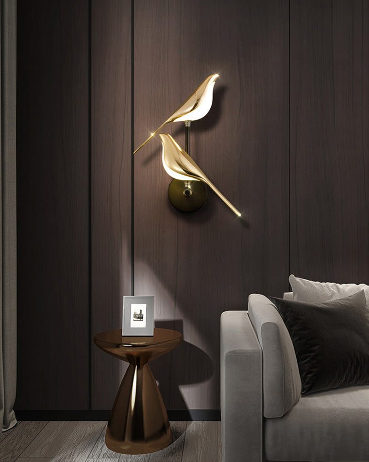Gold Birds Wall Sconce