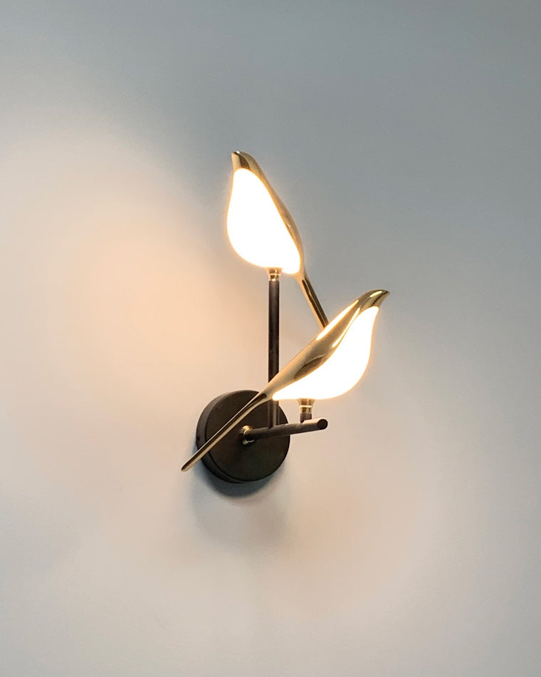Gold Birds Wall Sconce