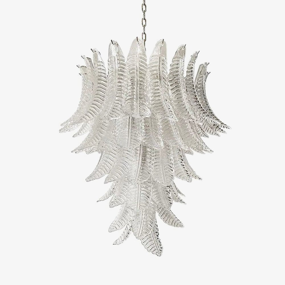 Orange Glass Leaf Tiered Chandelier