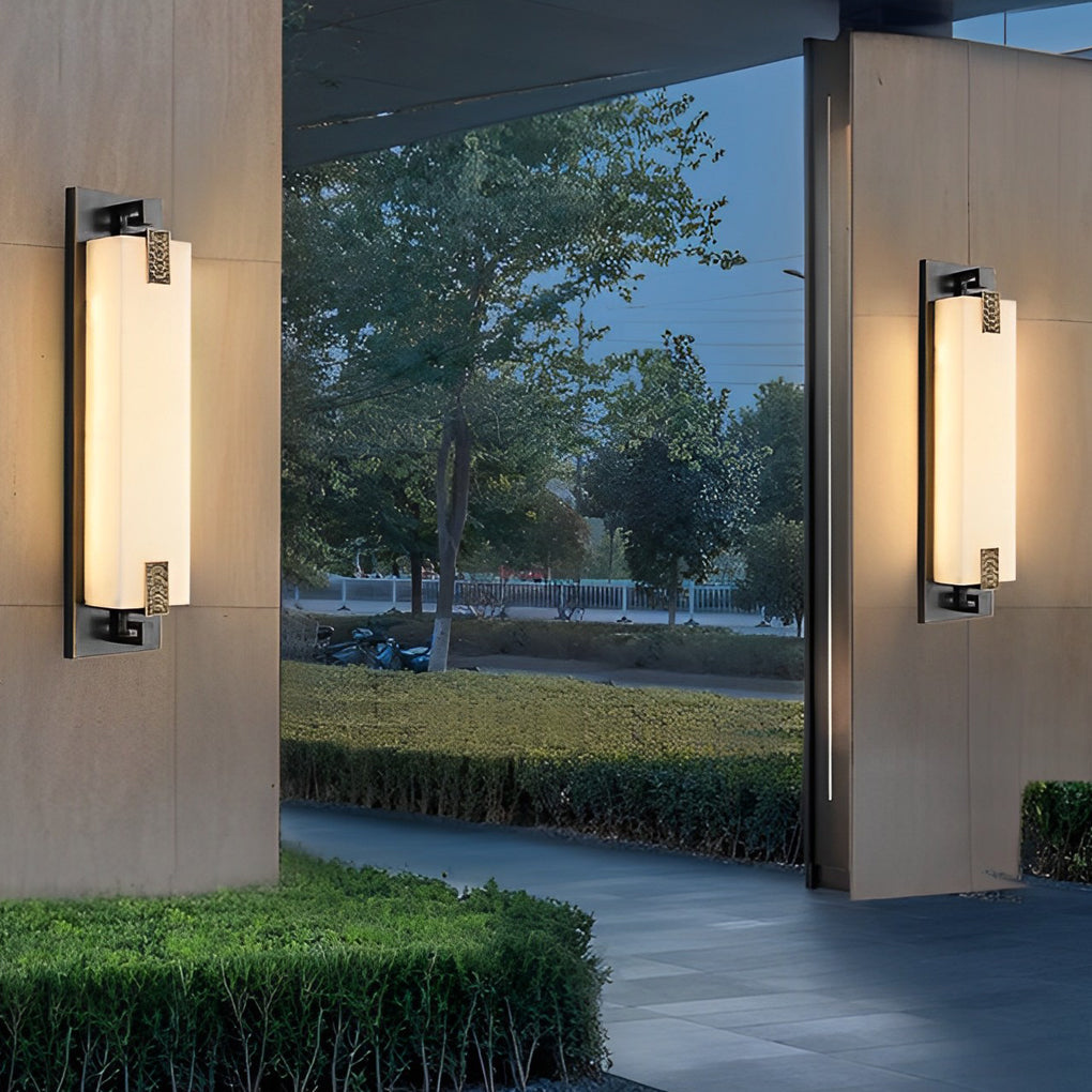 Casuielle LED Classic Retro Copper Marble Outdoor Wall Lights