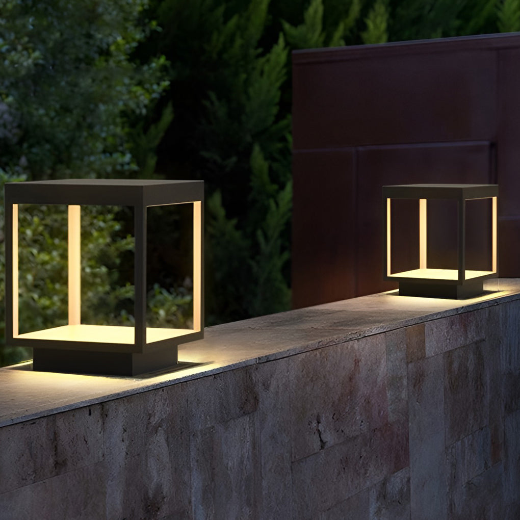 Orinarora Modern Frame Pier-Mounted Steel Outdoor Post Light