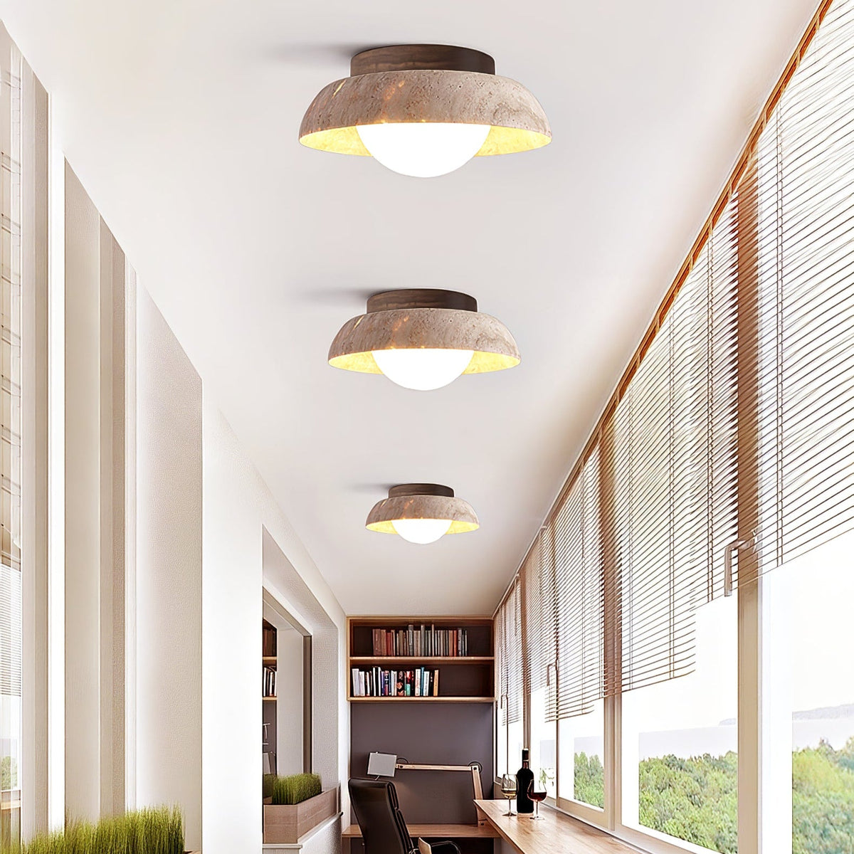 Travertine Caelo Ceiling Lamp