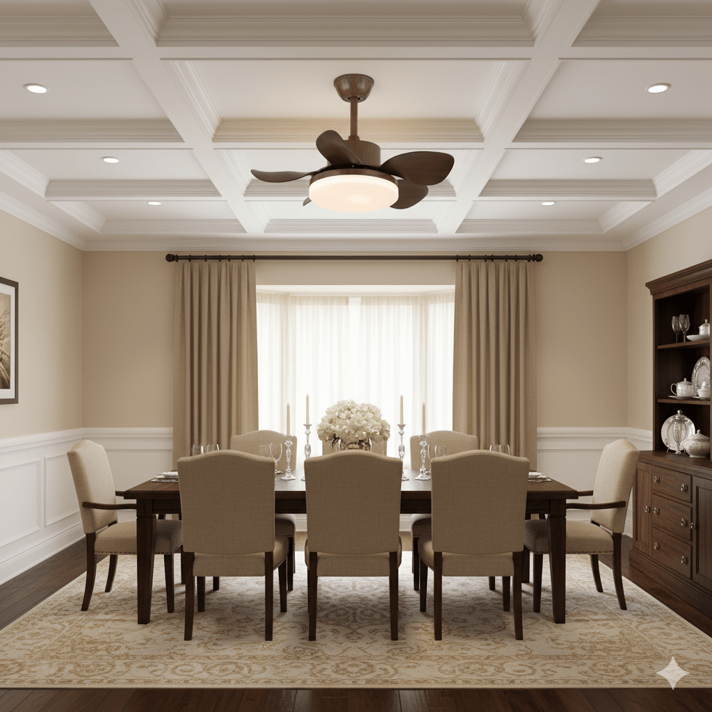 Modern Minimalist Walnut Ceiling Fan Light