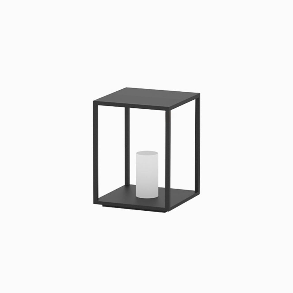 Ray Minimalist Rectangular Metal Solar Outdoor Ground Lamp