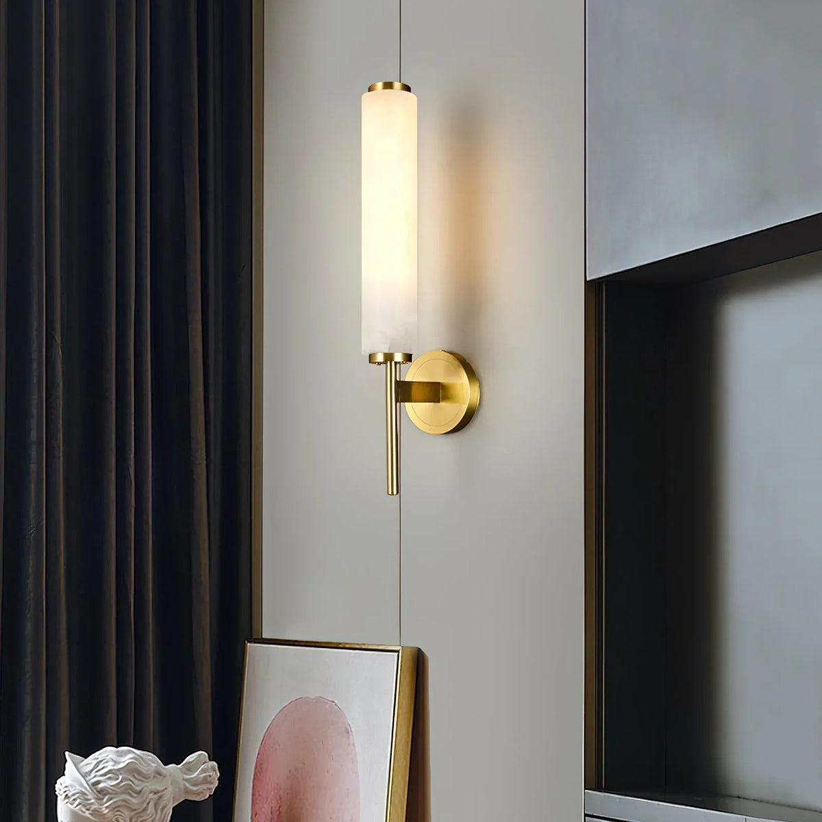 Brindisi Alabaster Candle Style Wall Lamp