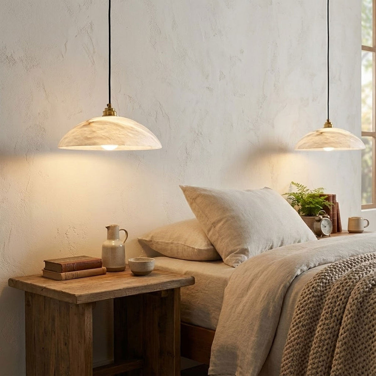 Alabaster Dome Pendant Lamp