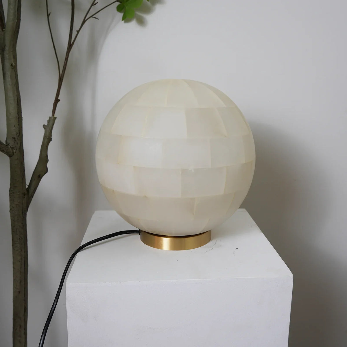 Alabaster Spherical Table Lamp