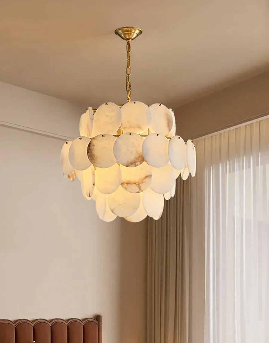 Alabaster Multi Layer Round Chandelier