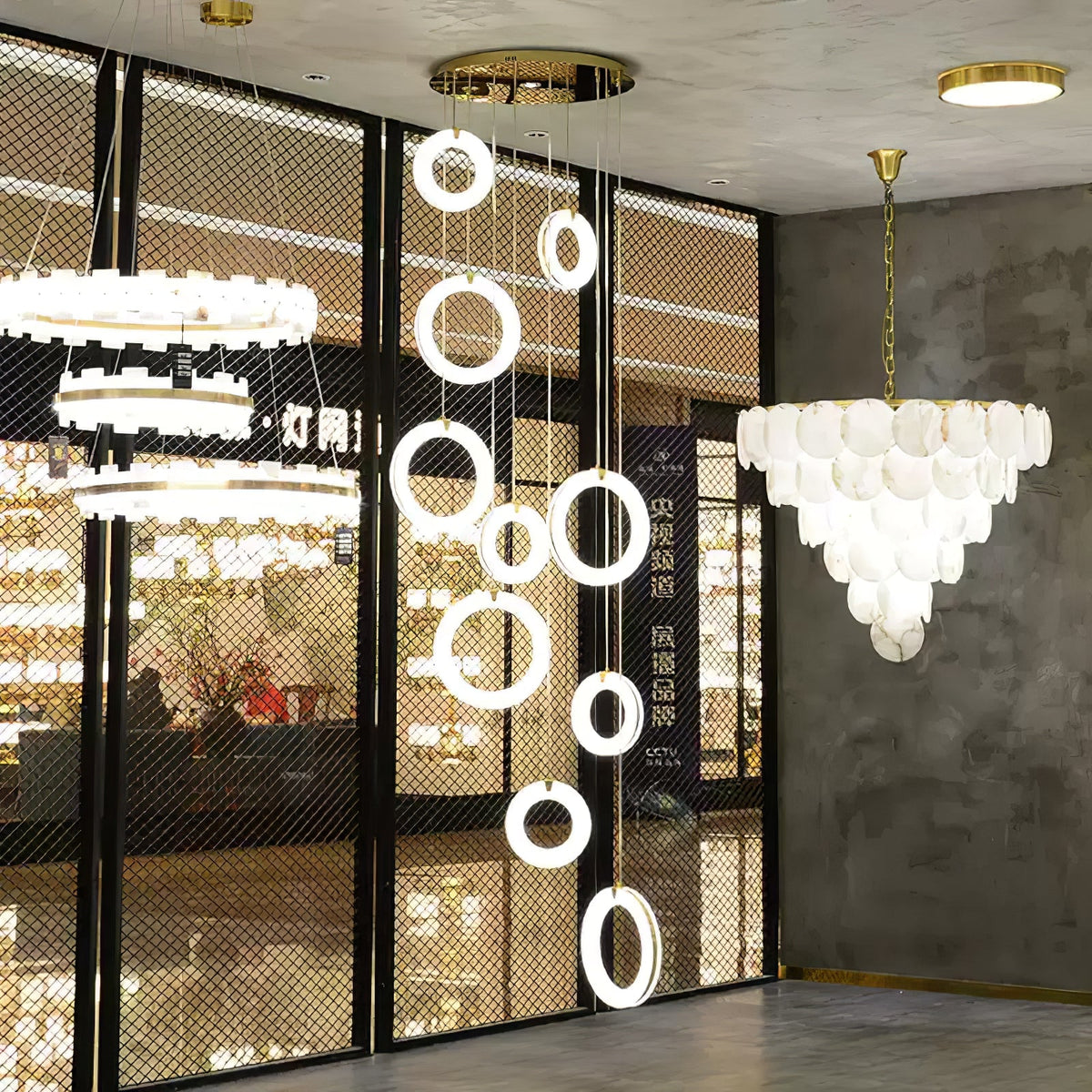Alabaster Duplex Staircase Pendant Light