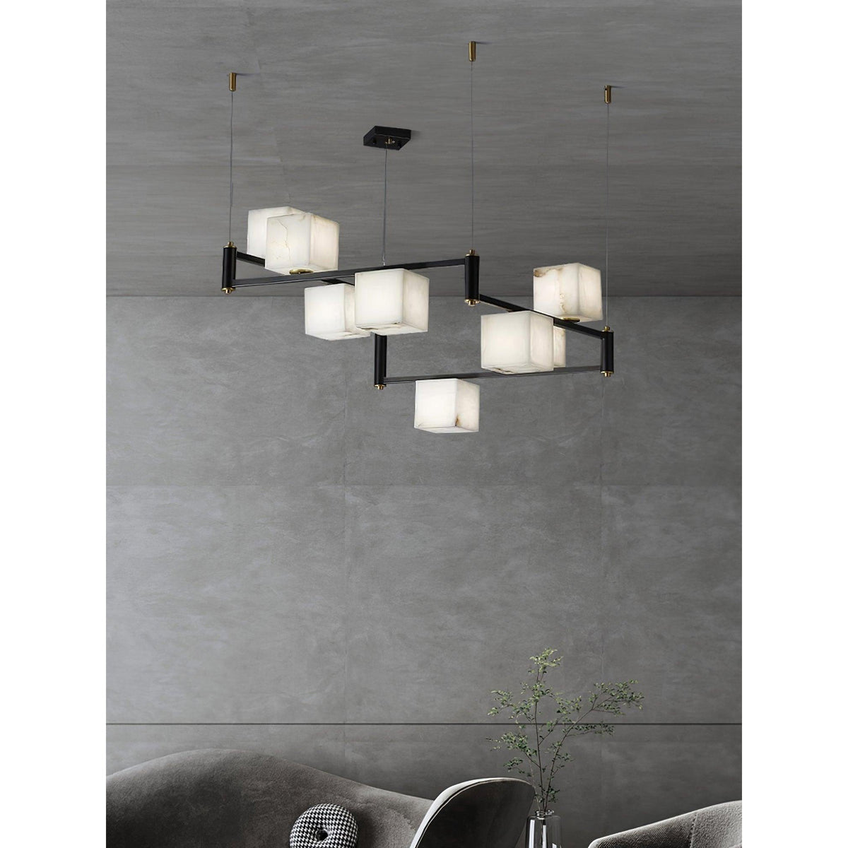 Ostruvye Box Alabaster Chandelier