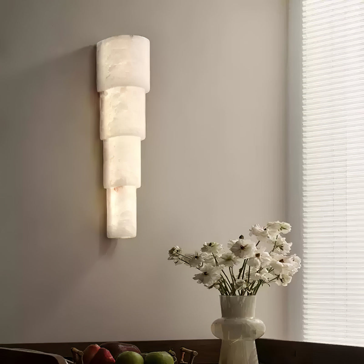Alba Cascade Alabaster Wall Sconce