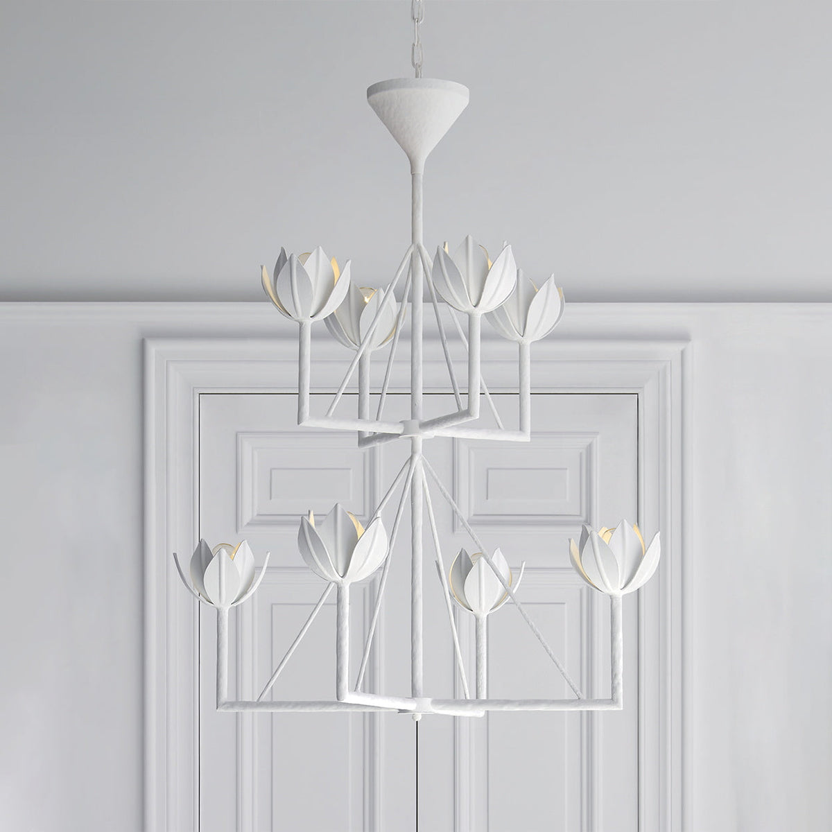 Alberto Floral Brass Chandelier
