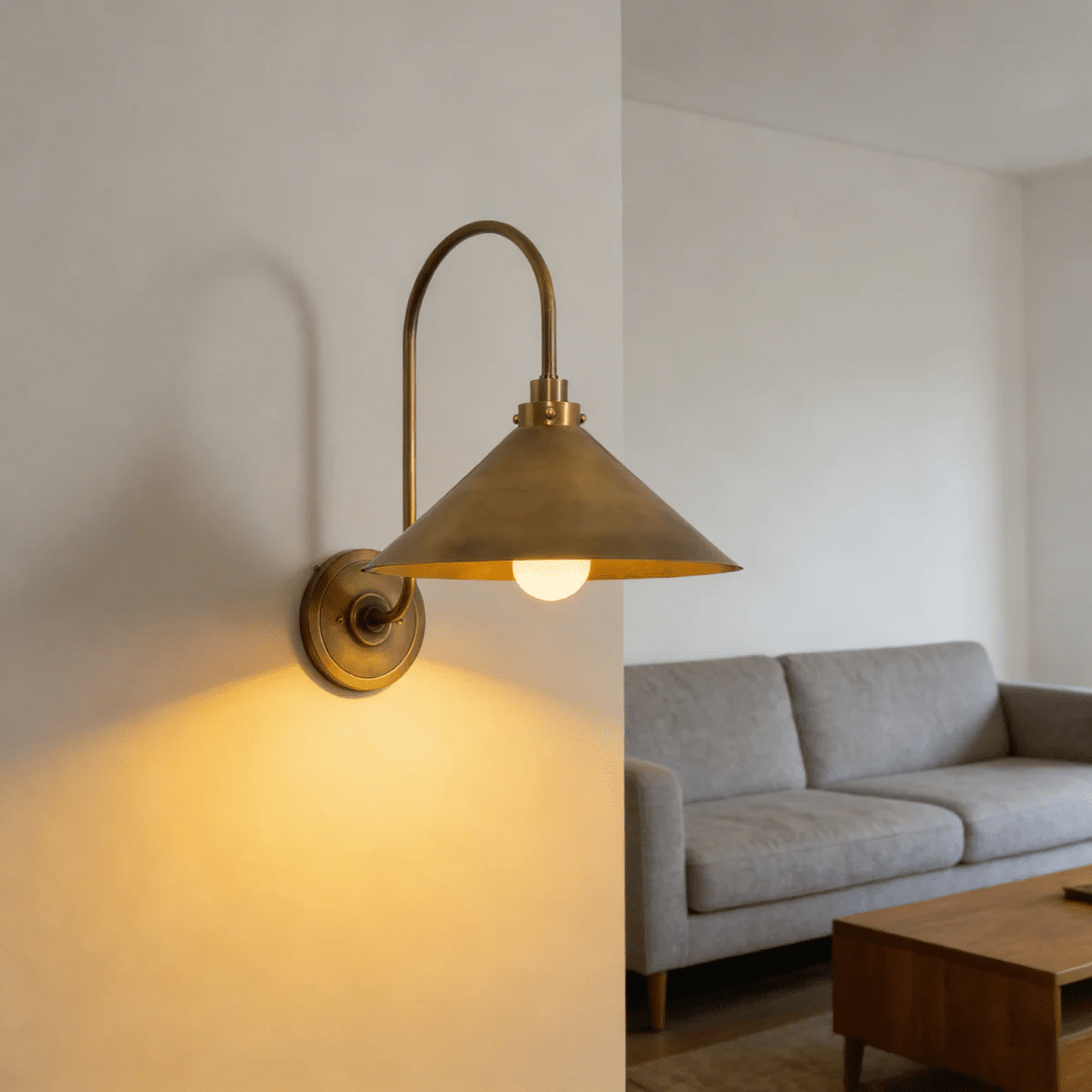 Gooseneck Cone Wall Sconce