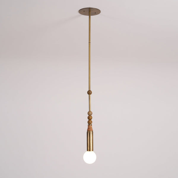 Piri Travertine Stacked Globe Pendant Light