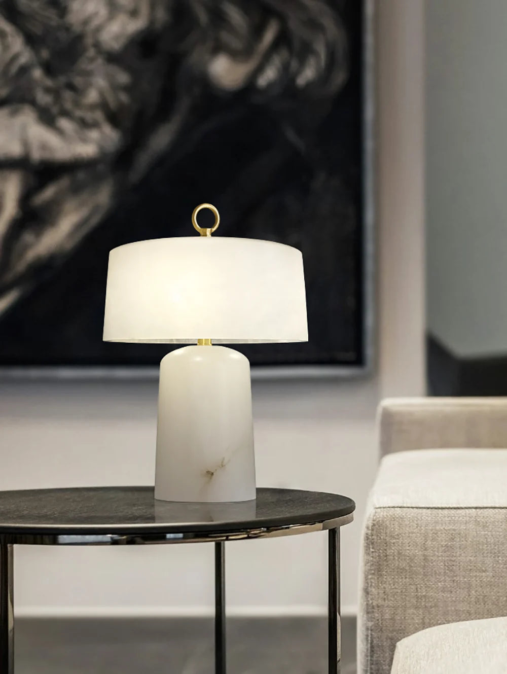 Natural Cloud Stone Table Lamp