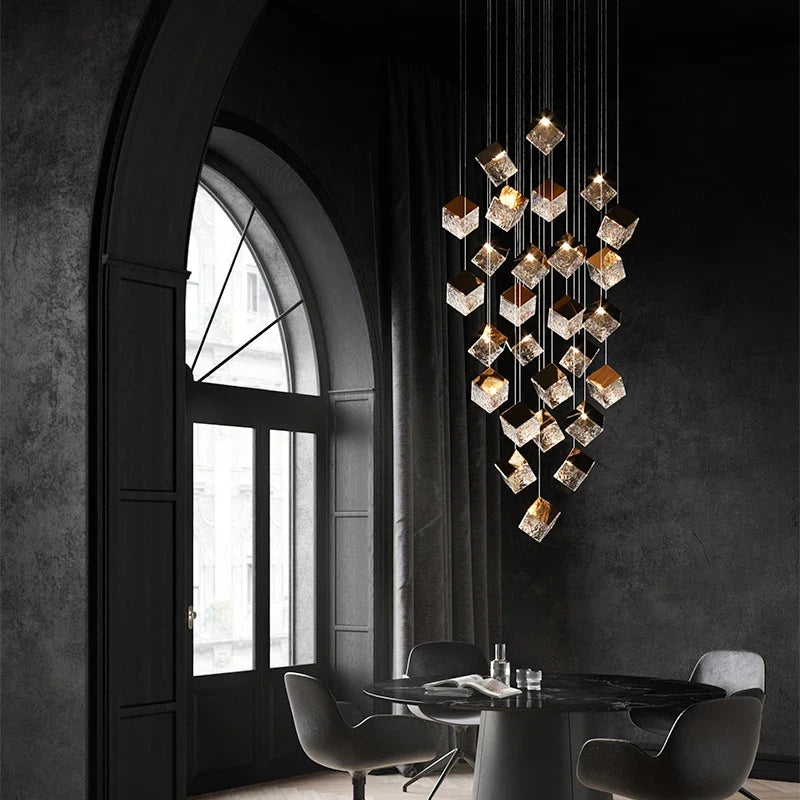 Aren Cube Large Pendant Light For High Ceilings