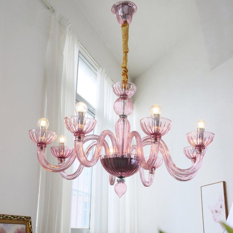 Green Calyx Art Glass Chandelier
