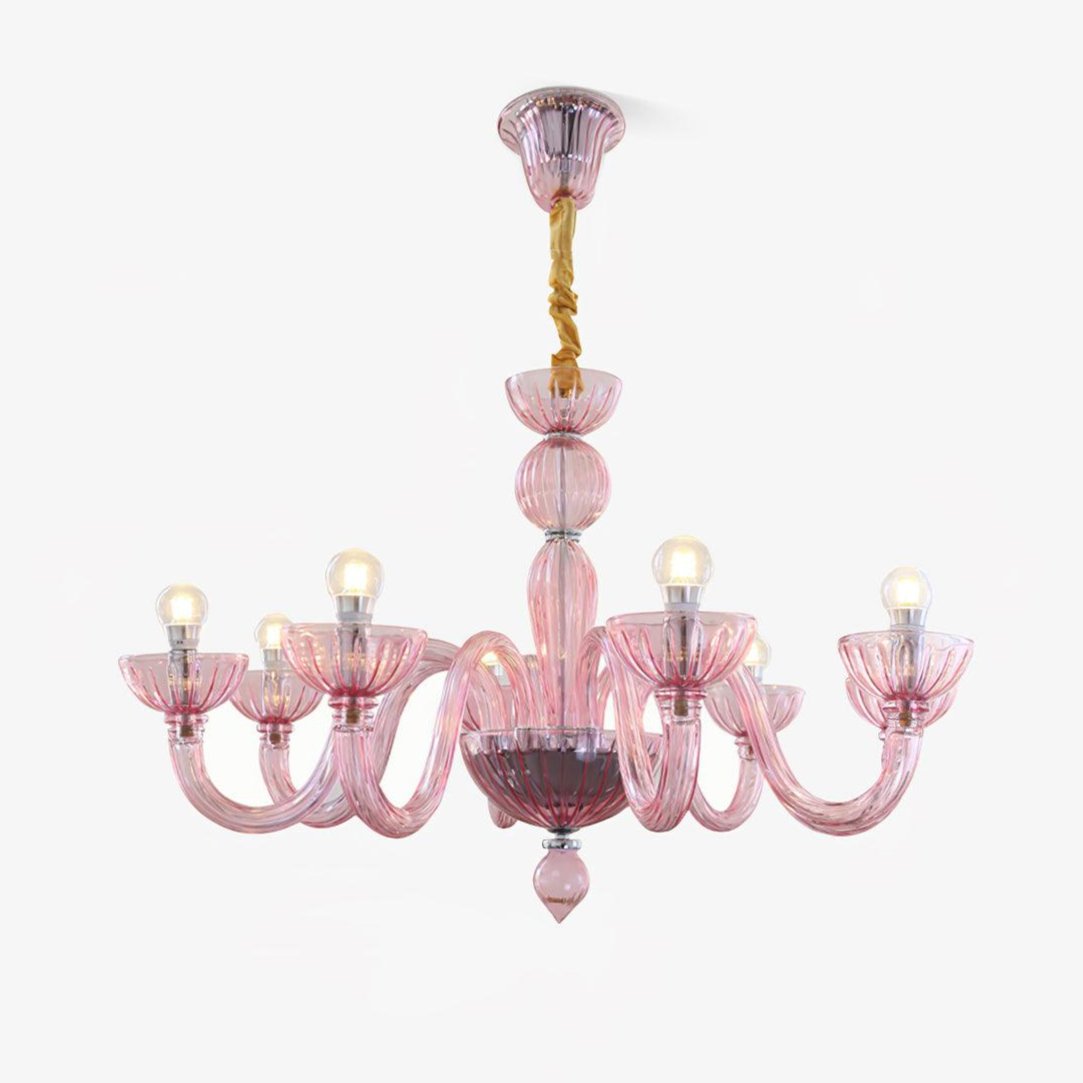 Green Calyx Art Glass Chandelier